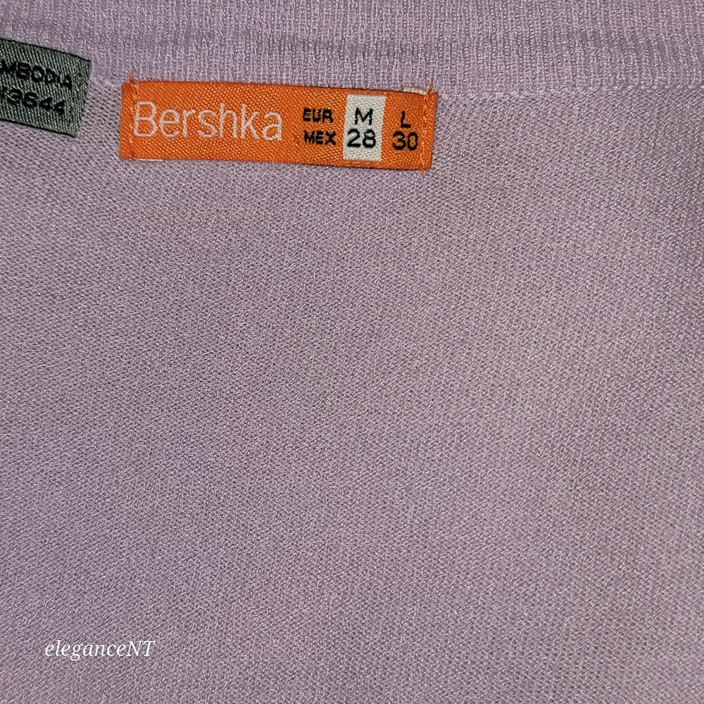 Bershka Liliac Two Piece Cardigan + Cap Sleeve Set Sz: M (Juniors) - Picture 14 of 14